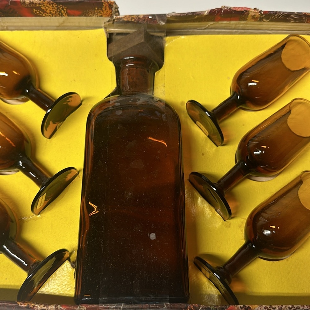 Vintage Mini Champagne Glass & Decanter Barware Set